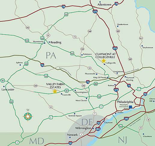 Maps of New Homes and Real Estate in Montgomery County, PA, Chester
County, PA