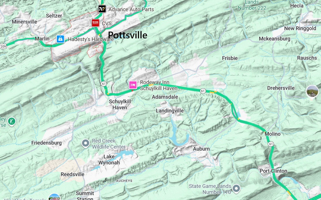 Map showing Summit Roofing & Contracting reported service territory